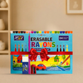 DOZY 24 Assorted Erasable Crayons Set – Non-Toxic, Extra Smooth & Bright Colors with Free Eraser & Sharpener