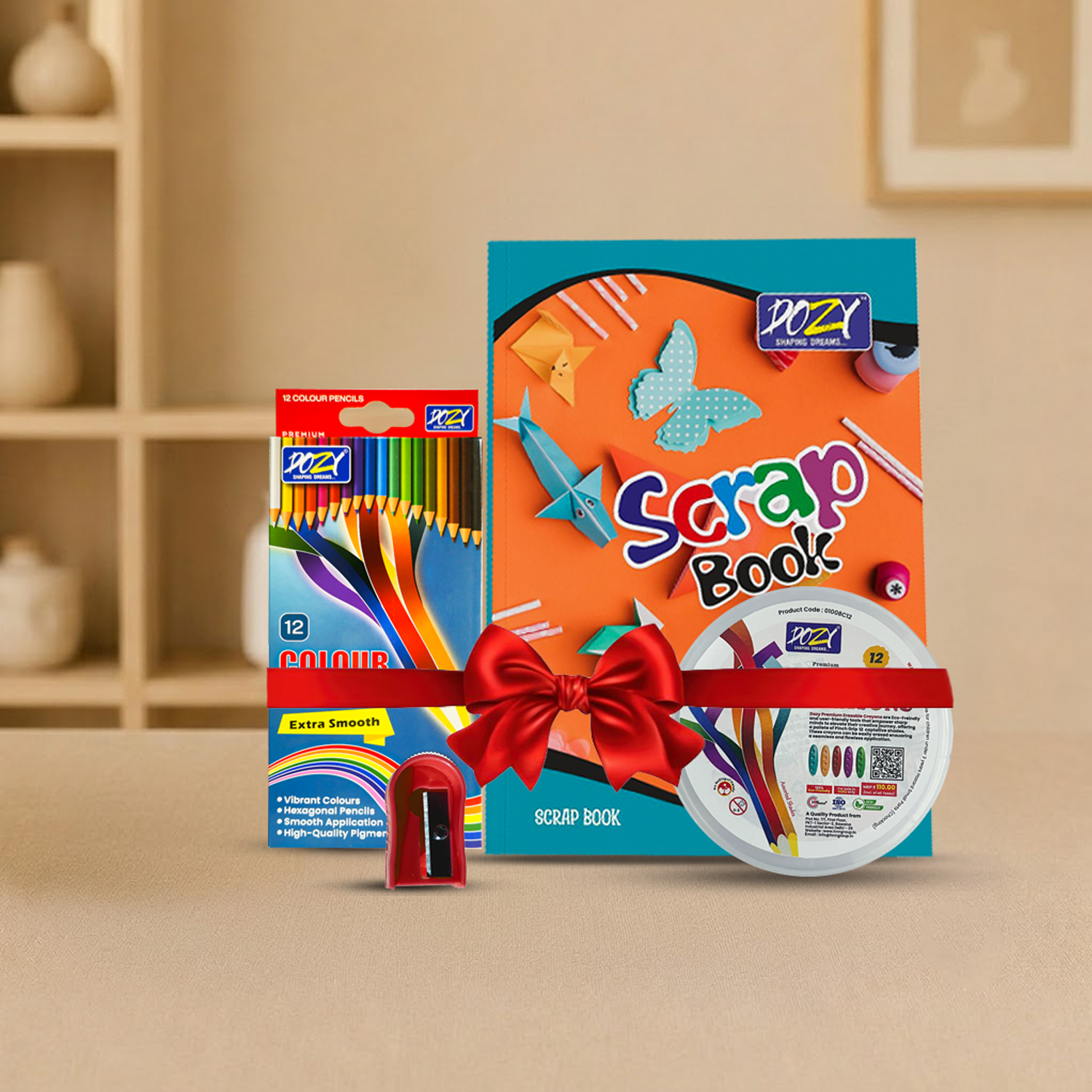scrap book color pencils sharpner erasable crayons