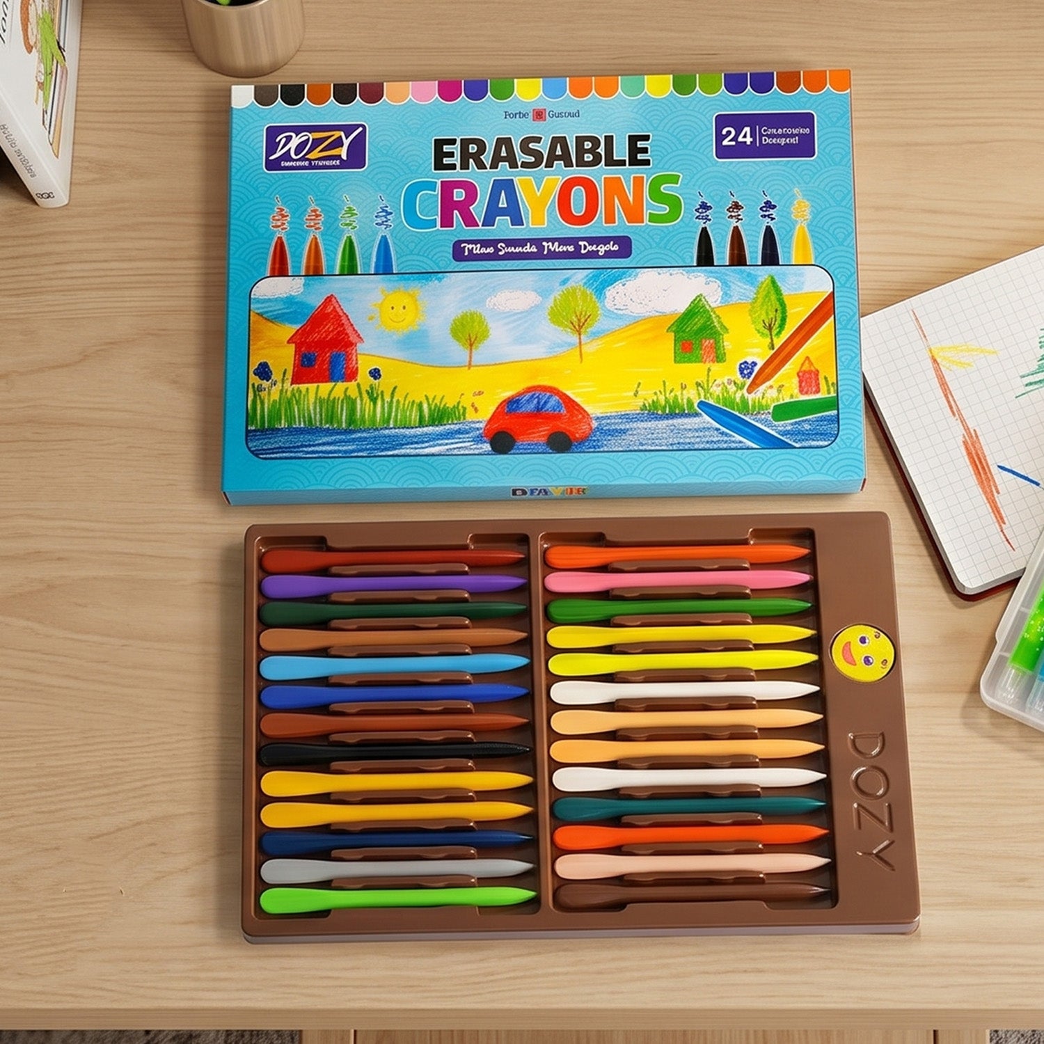 Triangular Erasable Crayons 24