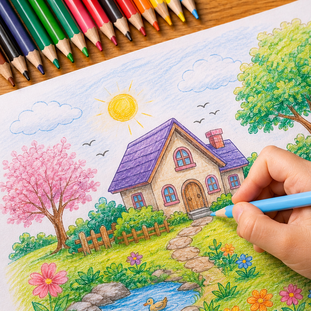 DOZY 12 Colour Pencils Set with Sharpener | Premium Colored Pencils for Kids & Artists
