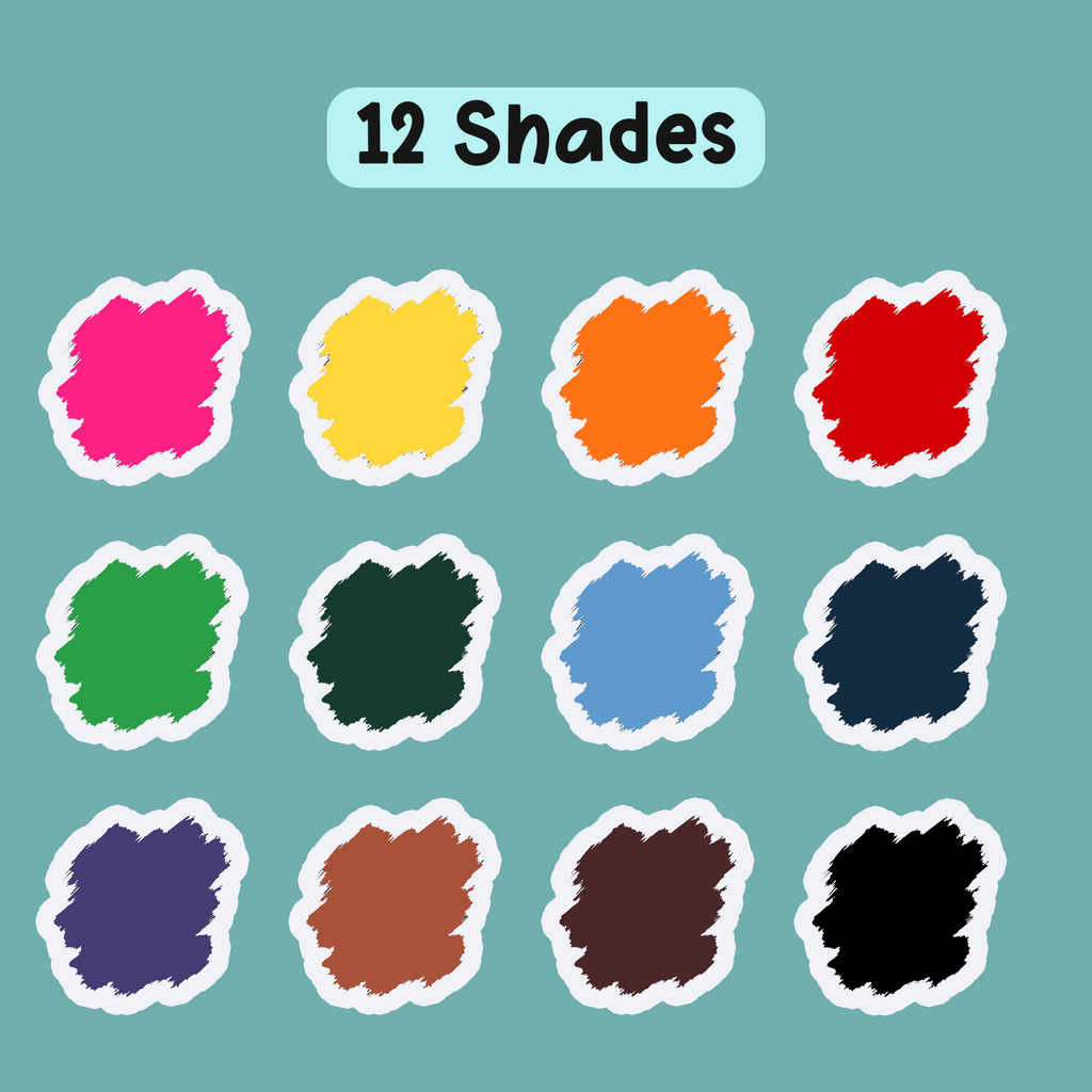 DOZY Twisto Pinch Grip Erasable Crayons 12 Shades | Washable Non-Toxic Jumbo Grip Crayons for Kids | School Drawing & Coloring Set